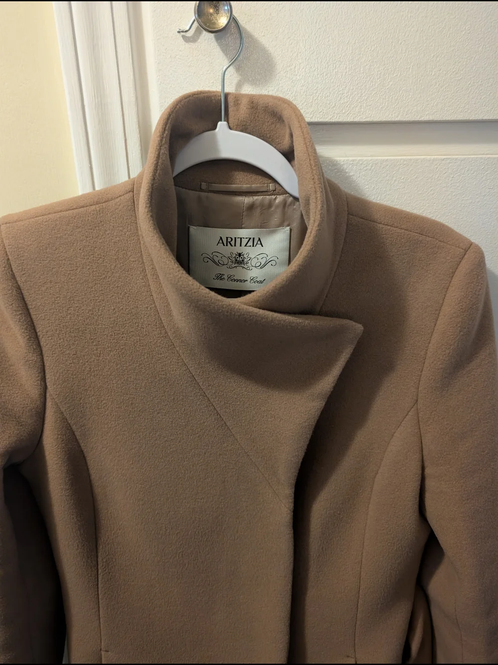 Aritzia Connor Camel Wrap Belted Soft Wool Cashmere Coat - Picture 7 of 10